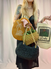 60’s MCM woven straw handbag