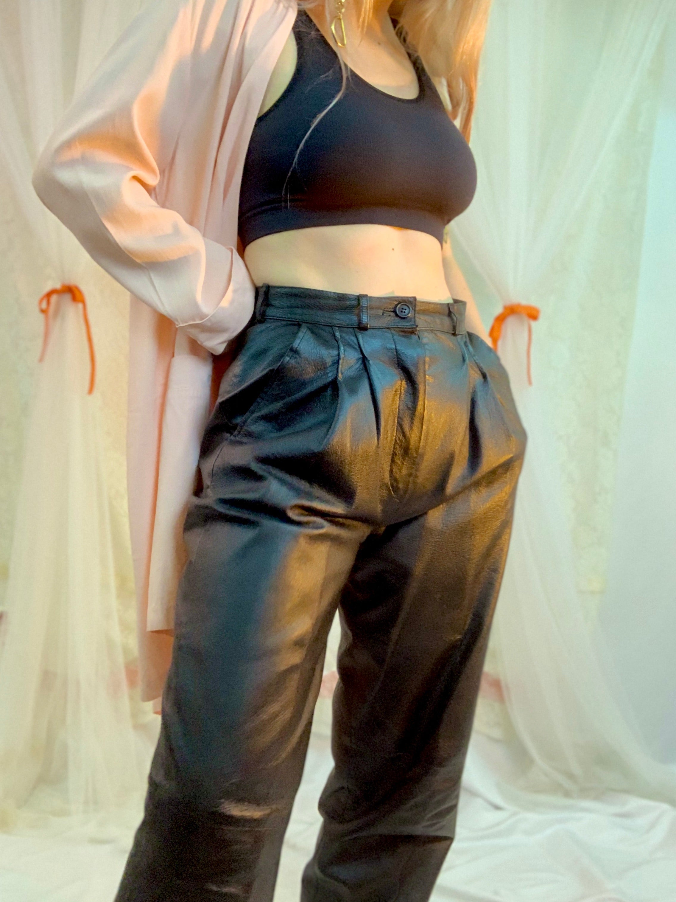 80’s pleated leather pants